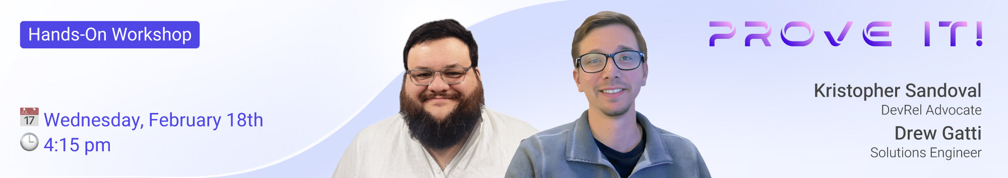 Banner with details about the hands-on workshop